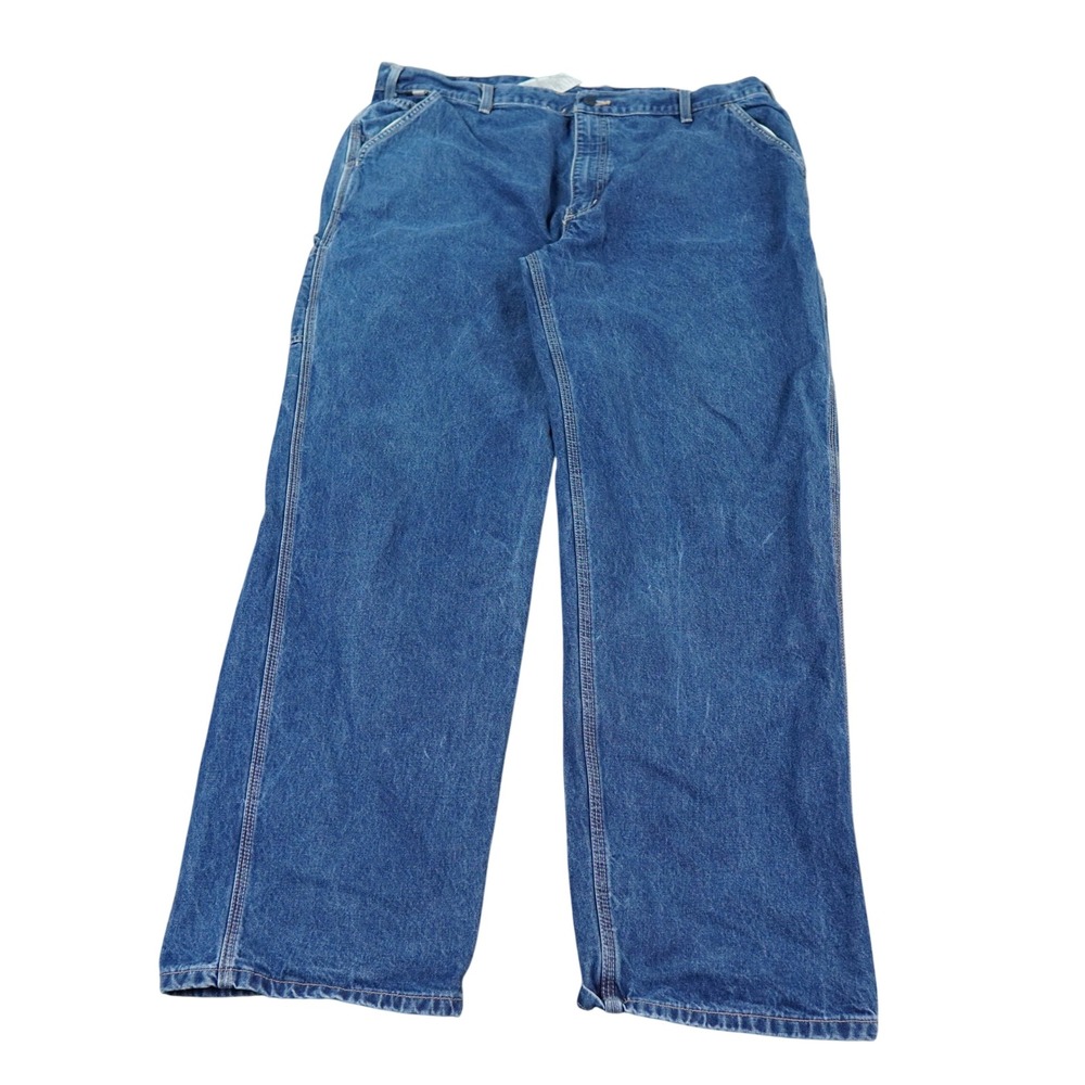 Carhartt FR Flame Resistant Jeans Mens 42x34 Blue Original Fit Workwear FRB13